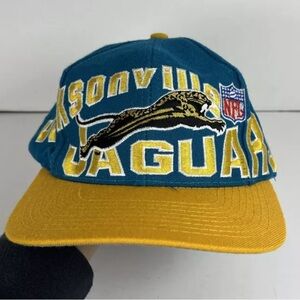 Vintage 90s Jacksonville Jaguars Apex One Adult Spellout Snapback Hat Cap Mens